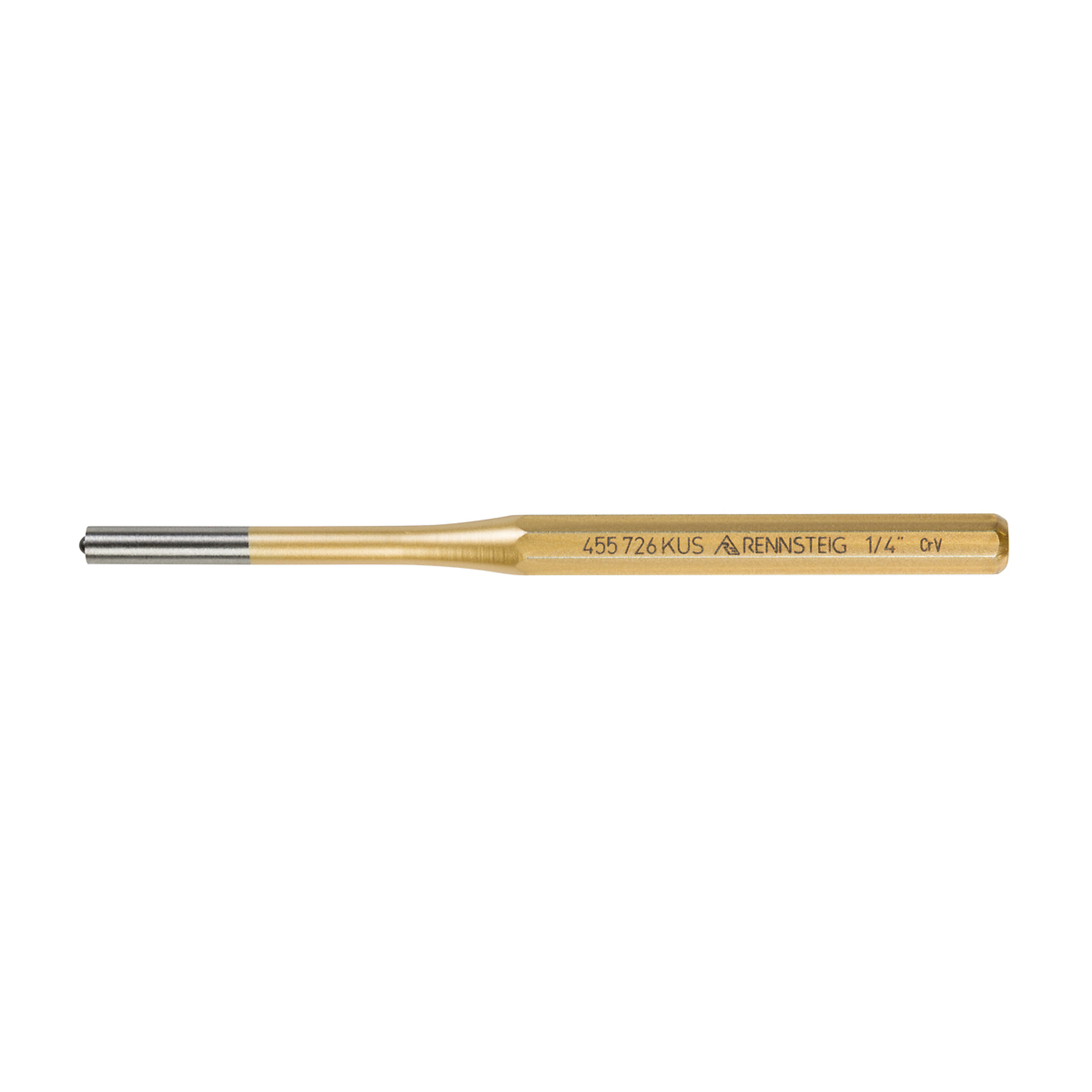 Knipex Rennsteig Roll Pin Punch — 1/4in. x 6in., Chrome Vanadium Steel, Octagonal Shape, Model# 9R 455 726 KUS